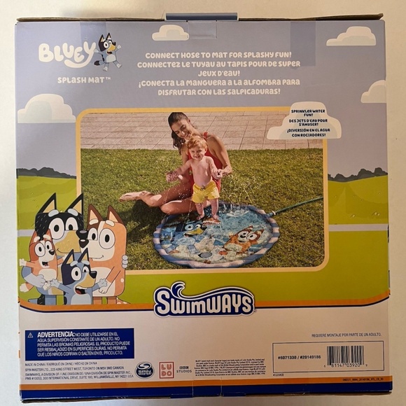 SWIMWAYS Bluey Splash Mat, Kids Sprinkler Splash Pad, Bluey & Bingo Pool - Picture 2 of 6